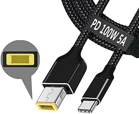 Adaptateur de câble de chargement USB C vers pointe fine pour ordinateur portable, mâle de type C vers convertisseur carré, 2 m, 100 W, rallonge d'alimentation PD pour Yoga Ideapad Legion T470s T470 T460s T450 T450s ThinkPad X1 Lenovo
 Fiche Technique et Prix au Maroc