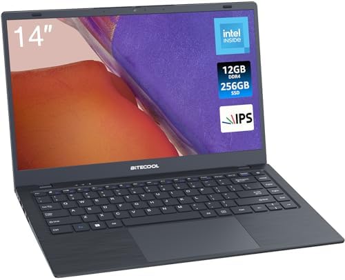 BiTECOOL Ordinateur portable 14 pouces Windows 11, 12 Go de RAM, 256 Go SSD, Intel Celeron J4005 Dual Core jusqu'à 2,7 GHz, écran FHD IPS, WiFi 2,4 G/5 G, BT5.1, webcam, léger et portable
 Fiche Technique et Prix au Maroc