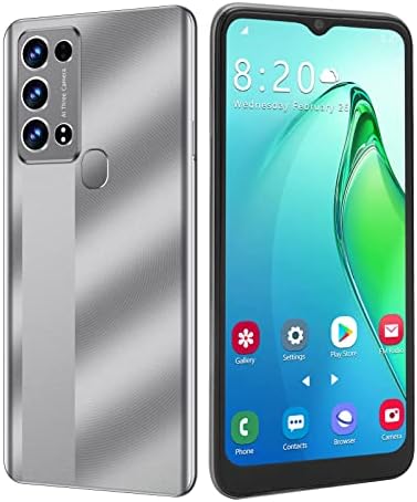 Yoidesu Smartphone Android débloqué 5G, écran IPS HD de 6,5 pouces, 6 Go de RAM, 128 Go de ROM, téléphone portable ultra fin, caméra HD 5000 mAh 12 MP16 MP, identification faciale, téléphone portable débloqué pour Android 12 (gris)
 Fiche Technique et Prix au Maroc