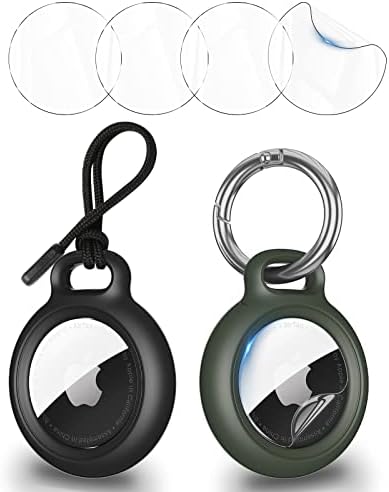 SZJCLTD Lot de 2 porte-clés Airtag pour Apple Airtag, coque rigide antichoc en polycarbonate avec porte-clés, sangle anti-perte et protecteur d'écran pour Air Tag (noir + vert)
 Avis, Fiche Technique et Prix au Maroc