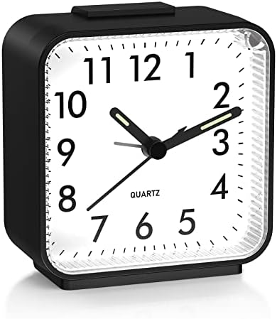 ORIA Réveil Analogique Silencieux, Réveil de Voyage sans Tic-Tac, Horloges Numériques avec Répétition Et Lumière, Réglage Facile pour Les Personnes Agées, Alimenté par 1 Pile AA - Noir
 Avis, Fiche Technique et Prix au Maroc