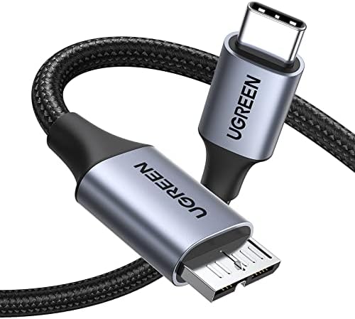 Câbles de disque dur UGREEN Micro B vers USB C 10 Gbps, 3,3 pieds USB C vers Micro B, USB C vers câble de disque dur externe compatible avec MacBook Air M2 Pro, iPad, Galaxy S22, WD Toshiba Westgate Seagate
 Fiche Technique et Prix au Maroc