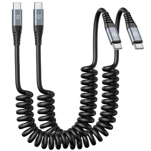 Câble USB C vers USB C de 0,9 m, lot de 2 câbles de charge USB C enroulés pour voiture, câble de charge rapide de type C pour iPhone 15/15 Plus/15 Pro/15 Pro Max/MacBook Pro 2020/iPad Pro 2020/iPad Air 4/Samsung Galaxy S23
 Fiche Technique et Prix au Maroc