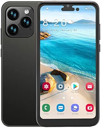 i14pro max Android 11 4G Smartphone débloqué pas cher Téléphone débloqué 6 Go de RAM + 64 Go de ROM, écran HD de 6,1 pouces, cadeaux pour enfants et personnes âgées, téléphone de secours, appareil photo 8 MP + 16 MP, déverrouillage du visage, batterie 4000 mAh (noir)
 Fiche Technique et Prix au Maroc