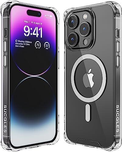 SUCGLES Coque pour iPhone 15 Pro Max avec MagSafe, protection antichoc de qualité militaire, aimant puissant, résistant au jaunissement, coque magnétique transparente fine pour Apple 15 Pro Max 6,7 pouces (Mag Safe Bumper)
 Fiche Technique et Prix au Maroc