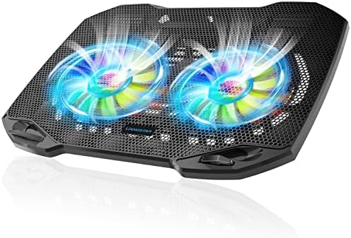 Tapis de refroidissement pour ordinateur portable, refroidisseur pour ordinateur portable de jeu avec 2 grands ventilateurs silencieux, changement de lumière RVB 7 couleurs, support USB portable pour ordinateur portable de 11 à 15,6 pouces, mince et facile à transporter, étude de travail, voyage en plein air, 2020
 Fiche Technique et Prix au Maroc