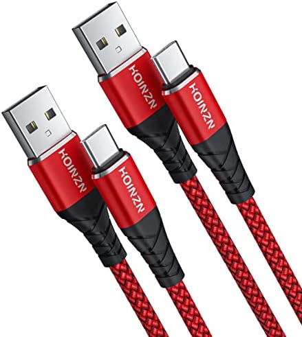 Câble USB C HOINZN[2-Pack,6FT]Cordon de charge rapide 3A Type C tressé durable compatible avec Samsung Galaxy A20 A50 A51 A71, S20 S10 S9 S8 Plus Câble de chargeur de téléphone portable Android Rouge
 Fiche Technique et Prix au Maroc