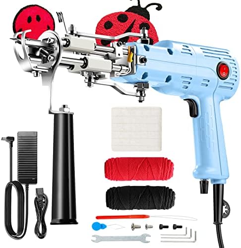 Pistolet à touffeter, pistolet à touffeter pour tapis 2 en 1, kit de pistolet à touffeter Riiai AK-III Pro avec vitesse réglable, plus léger, plus sûr, design tendance, faible entretien, recommandé aux débutants (bleu bébé)
 Fiche Technique et Prix au Maroc