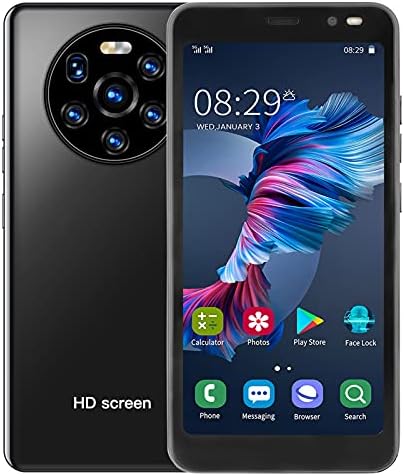 Zyyini Téléphone intelligent 5,45 pouces, smartphone HD débloqué, téléphone portable Mate40 Pro, téléphone plein écran, double carte double veille, reconnaissance faciale, processeur double cœur, pour Android 6.0
 Fiche Technique et Prix au Maroc
