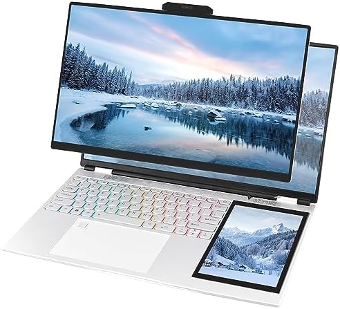 BINTEC Écran LCD 15,6" + ordinateur portable double écran tactile 7" pour étudiants et entreprises, 16 Go DDR4, Intel Celeron N5105 quadricœur (jusqu'à 2,9 GHz), Windows 11 (argent/SSD 960 Go)
 Fiche Technique et Prix au Maroc