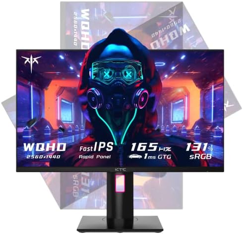Moniteur de jeu KTC, moniteur de jeu 27 pouces 1440p 165 Hz, moniteur d'ordinateur 2K QHD 1 ms GTG Fast IPS, HDR, moniteur vertical HDMI/USB C/DP, FreeSync et G-Sync, inclinaison pivotante, hauteur réglable, H27T22
 Fiche Technique et Prix au Maroc