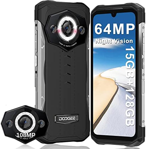 DOOGEE S99 (2023) Smartphone robuste, téléphone robuste 15 Go + 128 Go débloqué, triple caméra 108 MP, vision nocturne 64 MP, téléphones étanches FHD+ IP68 6,3", double téléphone portable robuste 4G, batterie 6000 mAh, NFC, OTG
 Fiche Technique et Prix au Maroc