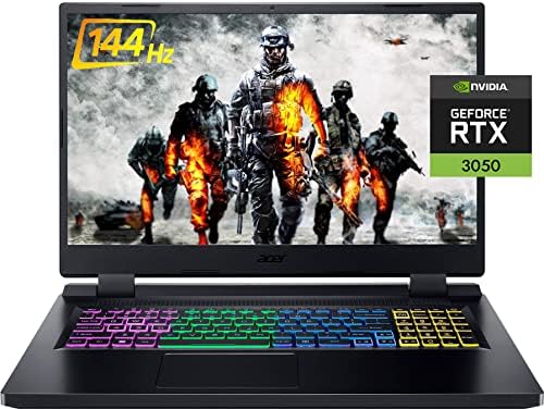 Acer 2022 Nitro 5 17,3" FHD IPS 144 Hz Ordinateur portable de jeu, 12e Intel i5-12500H (12 cœurs, jusqu'à 4,5 GHz), GeForce RTX 3050, 32 Go de RAM, 2 To PCIe SSD, Ko rétroéclairé RVB, Thunderbolt 4, Win 11, avec GM Accessoires
 Fiche Technique et Prix au Maroc