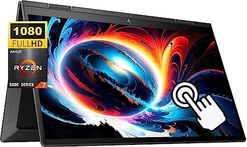 HP 2023 Nouvel ordinateur portable 2-en-1 à écran tactile Envy x360, écran tactile de 15,6 pouces, processeur AMD Ryzen 7 5825U, carte graphique AMD Radeon, 16 Go de RAM, SSD de 512 Go, lecteur d'empreintes digitales, Bluetooth, Wi-Fi, Win 11 Home
 Fiche Technique et Prix au Maroc