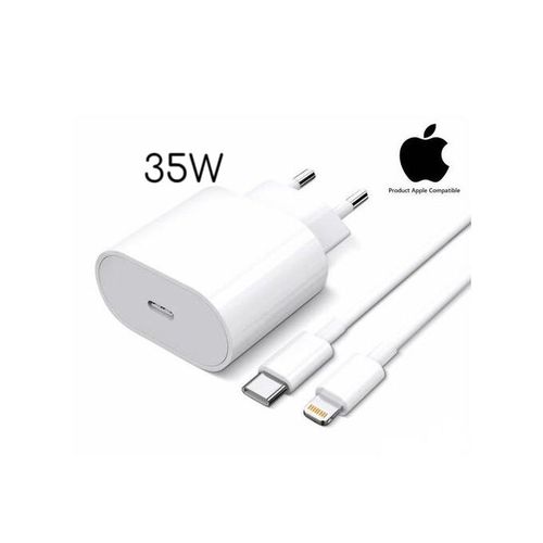 Apple Chargeur 35W Pour iPhone 12/13/14 PRO MAX / AirPods / iPad /Apple
 Fiche Technique et Prix au Maroc