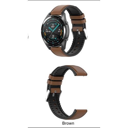 Bracelet de rechange en cuir et silicone 22mm Pour Huawei Watch 3 pro / GT3 /GT 46/42mm / GT2 / GT2 Pro / GT 2E
 Fiche Technique et Prix au Maroc
