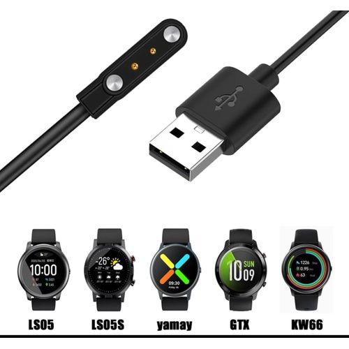 Câble de chargement USB magnétique pour Xiaomi Haylou Solar LS05 RT LS05S Yamay SW022 Imilab KW66 Ticwatch GTX,
 Fiche Technique et Prix au Maroc