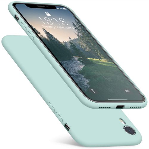 Case iPhone XR  :Coque en caoutchouc de silicone liquide / Solide Protection vert
 Fiche Technique et Prix au Maroc