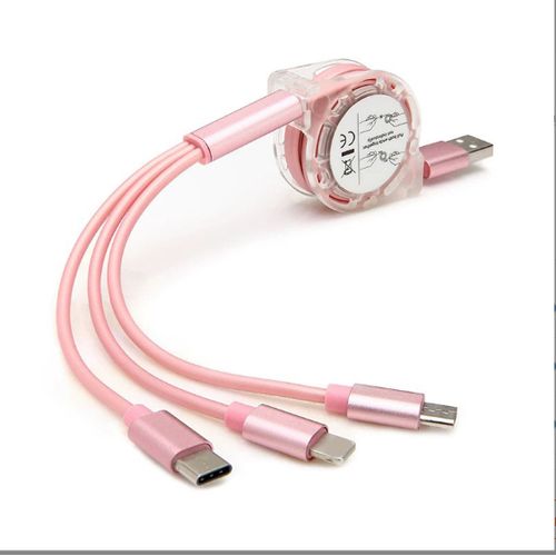 Genelec 3en1 Rétractable Câble Chargeur Charge Rapide avec Micro USB Type C IP Rose 1.2M
 Fiche Technique et Prix au Maroc