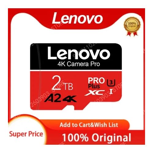 Lenovo Carte memoire micro SD 2T 2000 GB haute vitesse
 Fiche Technique et Prix au Maroc