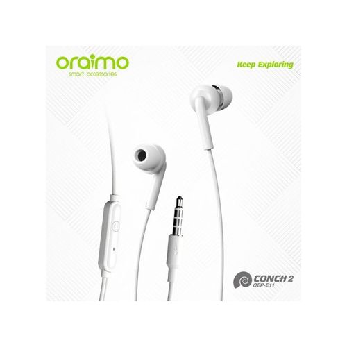 Oraimo Deeper Bass OEP-E11 HD Audio In-ear Earphone
 Fiche Technique et Prix au Maroc