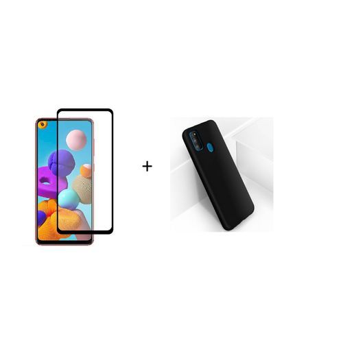 Pack - Incassable pour Samsung A21S + Coque Silicone Noir pour Samsung A21S
 Fiche Technique et Prix au Maroc