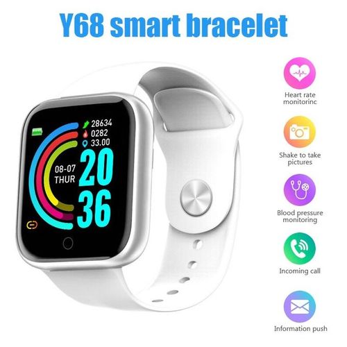 Smart Watch Montre connectée pour Femmes et Hommes Y68 pro D20 Bracelet de fitness
 Fiche Technique et Prix au Maroc