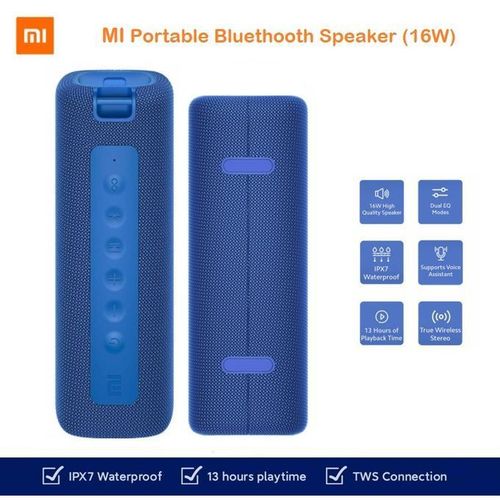 XIAOMI Haut-parleur Portable original Bluetooth 16W, étanche IPX7, chaîne Hi-Fi TWS - BLEU
 Fiche Technique et Prix au Maroc