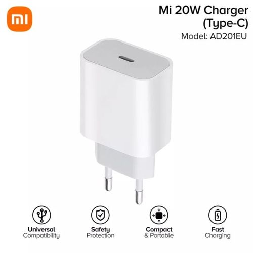 XIAOMI Original Mi PD 20W Type-C Power Charger, Chargeur Rapide Fast
 Fiche Technique et Prix au Maroc