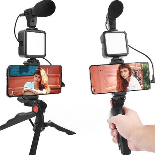 trépied téléphone -making Vlogger – Trépied – Microphone – lumière, all in 1
 Fiche Technique et Prix au Maroc