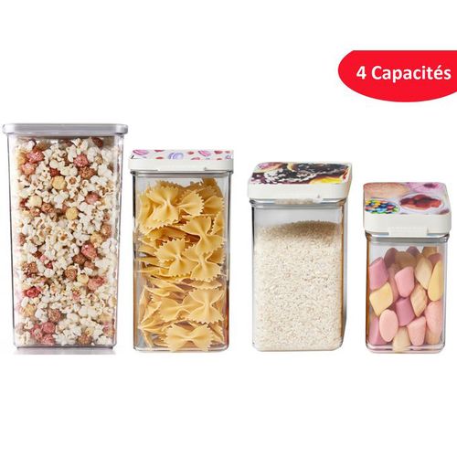 4pcs Boîte de stockage des aliment Conservation des aliment Organisation Cuisine
 Fiche Technique et Prix au Maroc