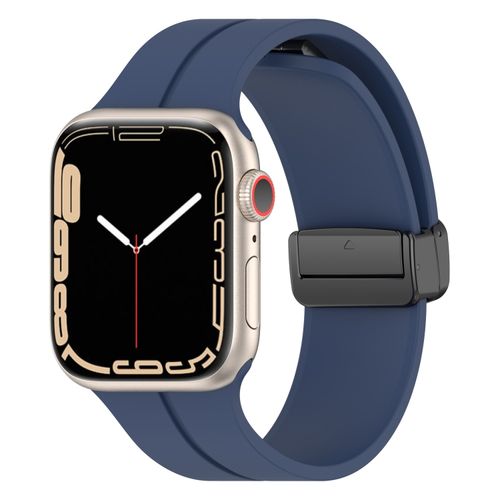 Bande de remplacement Bracelet à boucle magnétique Bleu Marine pour Apple Watch 42/44/45/49MM
 Fiche Technique et Prix au Maroc