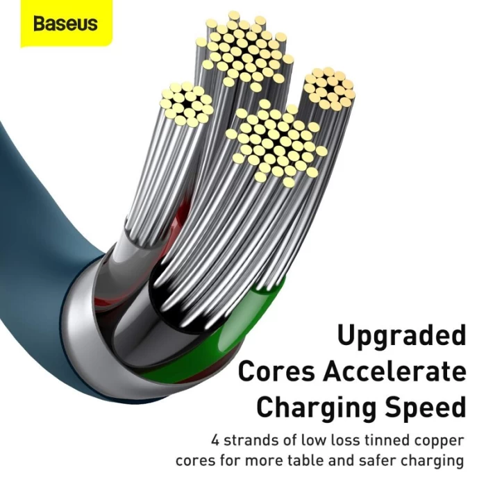 Telefonų kabeliai - Baseus Lightning Superior Series cable, Fast Charging,  Data 2.4A, 1m Blue (CALYS-A03)