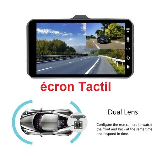 Dashcam TACTIL camera voiture surveillance Rétroviseur Vidéo Enregistreur DVR
 Fiche Technique et Prix au Maroc