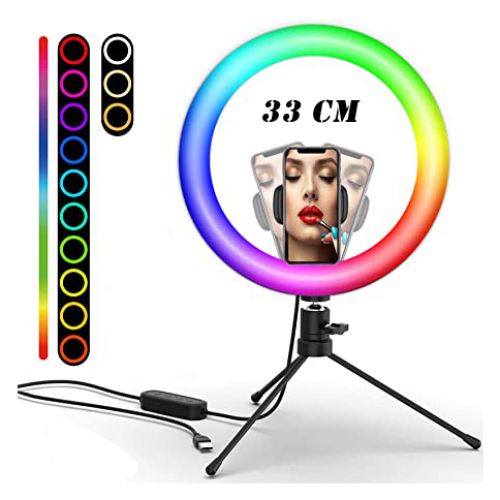 Astro Lighting RGB Ring Light 33 cm avec petite support facile à utiliser et à transporter
 Fiche Technique et Prix au Maroc