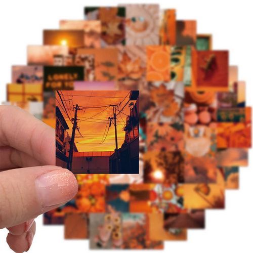 25 p03 Orange Sunset Landscape Stickers
 Fiche Technique et Prix au Maroc
