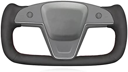 MEWANT Housse de volant en daim noir cousu à la main pour Tesla Model S Yoke 2021-2023 Model X 2021-2023
 Fiche Technique et Prix au Maroc