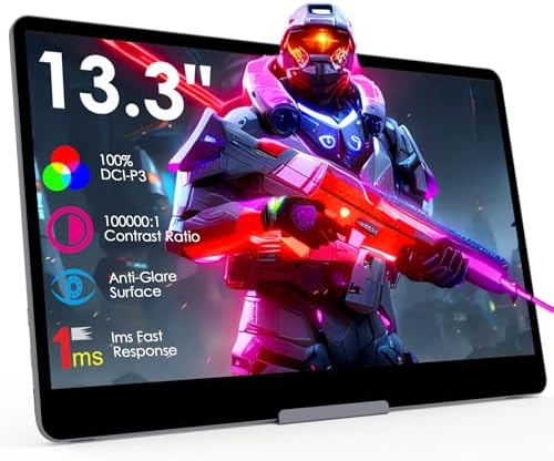 Clariviews Moniteur portable 13,3" FHD antireflet fin, OLED 1080p HDR FHD USB-C HDMI Deuxième moniteur externe, moniteur portable pour ordinateur portable Mac PC Téléphone Switch PS4/5 Xbox (13,3 OLED)
 Fiche Technique et Prix au Maroc
