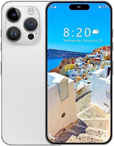 A SLICE RED I14 Pro Max Téléphone portable débloqué, longue durée de vie de la batterie, écran HD de 6,82", smartphone Android13 6 + 256 Go avec carte mémoire 128 Go, double SIM/verrouillage d'empreintes digitales/identification faciale/GPS (blanc)
 Fiche Technique et Prix au Maroc