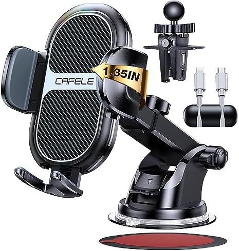 Support de téléphone universel pour voiture, support de téléphone de voiture mains libres pour évent de tableau de bord de pare-brise de voiture, avec [Strong Suction and Military Grade] Ventouses, adaptées à l'iPhone et à tous les smartphones.
 Fiche Technique et Prix au Maroc