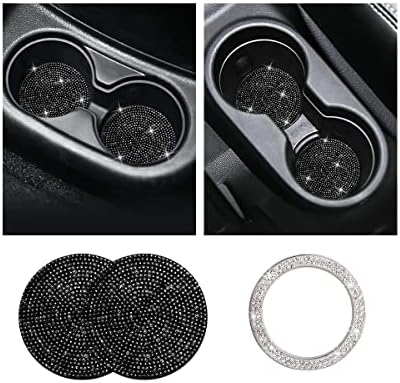 Ziciner Lot de 2 dessous de verre antidérapants pour voiture avec bouton de démarrage et d'arrêt, accessoires universels d'intérieur de véhicule en cristal brillant pour femmes et filles (noir)
 Fiche Technique et Prix au Maroc
