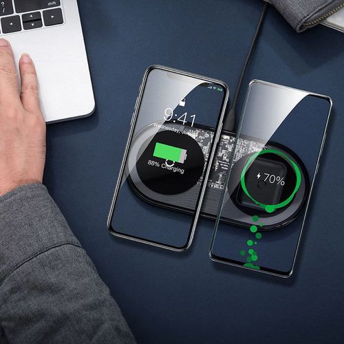 Baseus Wireless Charger WXJK-A01 2in1 Simple Turbo 2A 15W Cell Phone + Airpods Black
 Fiche Technique et Prix au Maroc
