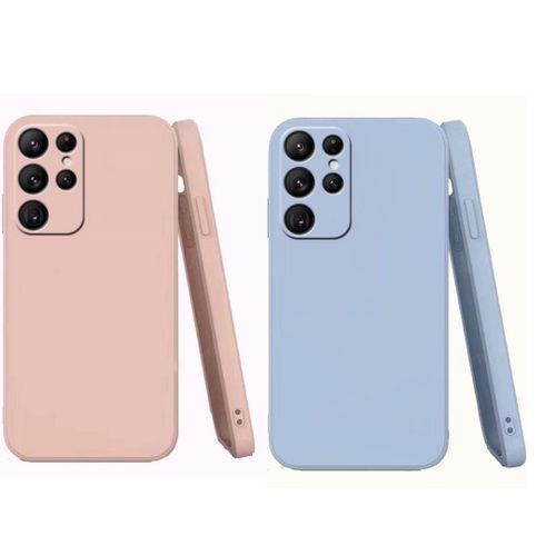 Case 2 Pochette pour Samsung Galaxy s22 Ultra souple  Rose et bleu ciel
 Fiche Technique et Prix au Maroc