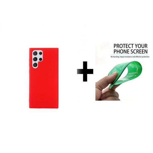 Case 2 pièce Pochette pour Samsung s23ultra Rouge + ciramik anti casé
 Fiche Technique et Prix au Maroc
