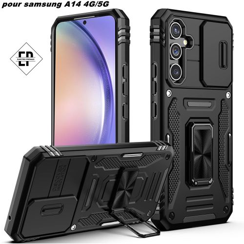 Coque antichoc Shockproof avec protection de camera pour Samsung A14 4G/5G
 Fiche Technique et Prix au Maroc