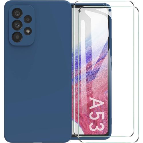 Coque pour Samsung A53 5G Silicone Liquide Protection -bleu + Incassable   A53 5G
 Fiche Technique et Prix au Maroc