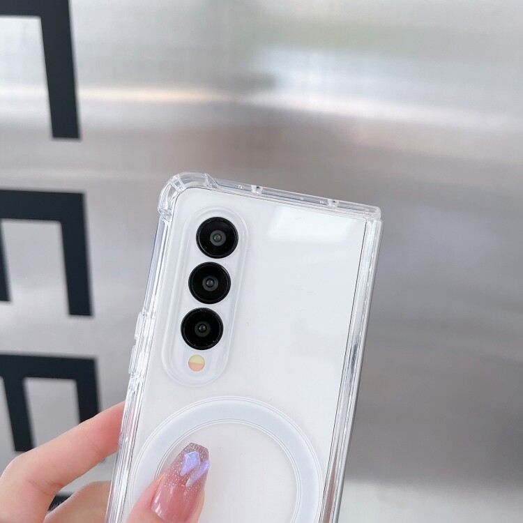 Pour Samsung Galaxy Z Fold3 5G Magsafe Étui de téléphone antichoc transparent magnétique - 2