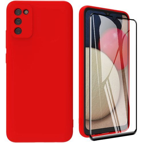 Pack comaptible avec Samsung A02S Rouge Protége Antichoc Silicone + incassable
 Fiche Technique et Prix au Maroc