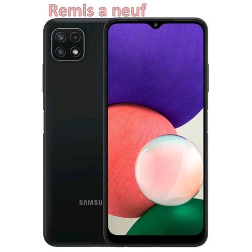 Samsung Galaxy A22 5G 4Go RAM/128GO ROM - Chargeur Non inclus-Remis a neuf
 Fiche Technique et Prix au Maroc