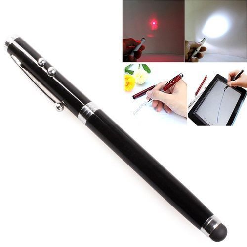 Smart Stylo Tactile Multifonction 4 en 1 ( smartphones et tablettes) : tapage sur écran tactil + laser rouge + lampe éclairage LED + bic stylo pour écriture sur papier
 Fiche Technique et Prix au Maroc